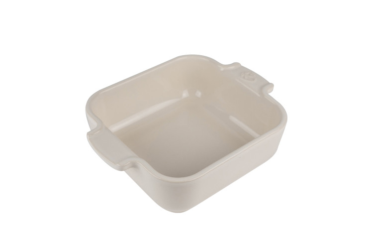 Plat four individuel carr&eacute; Peugeot Appolia en c&eacute;ramique &eacute;cru 13x13x4,5cm