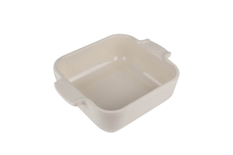 Plat four individuel carré Peugeot Appolia en céramique écru 13x13x4,5cm