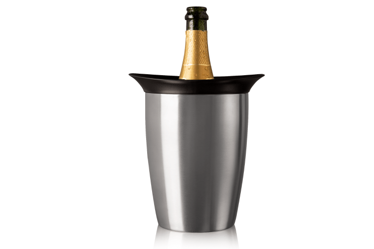 Seau refroidisseur à Champagne Vacu Vin en acier brossé