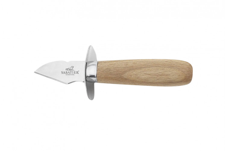 Lancette &agrave; huitres avec garde Sabatier International lame 4,5cm manche bois