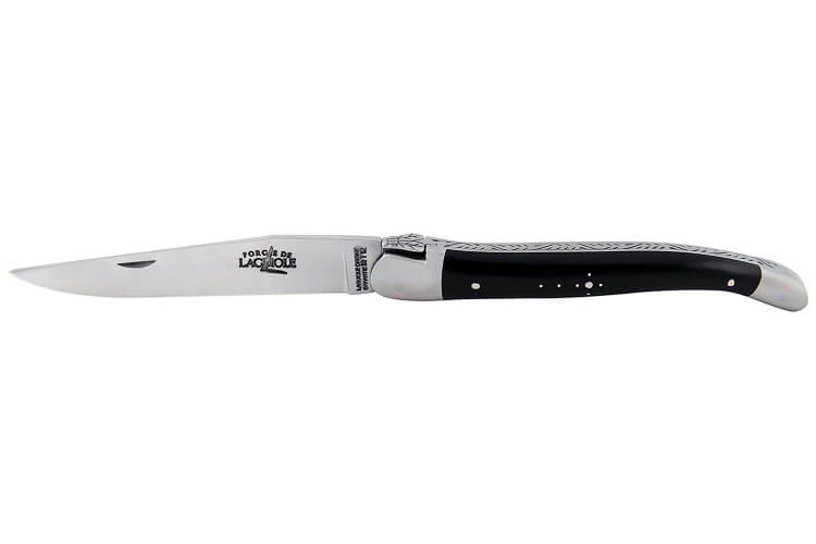 Couteau pliant Forge de Laguiole manche en corne foncée 12cm