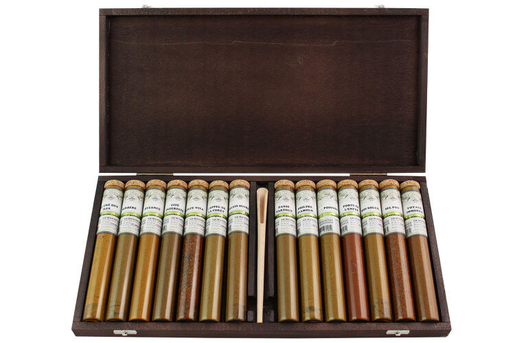 Coffret d'épices Le Monde en Tube Alchimie 14 tubes + cuillère-mesure