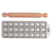 Moule à raviolis Marcato Classic 24 empreintes carrées + mini rouleau en bois
