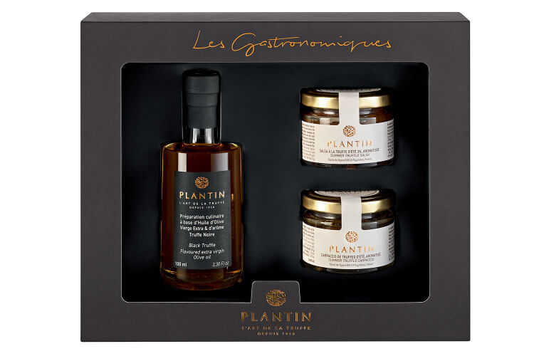 Coffret cadeau Plantin Apéritif autour de la truffe : huile d'olives à la truffe noire + 2 verrines
