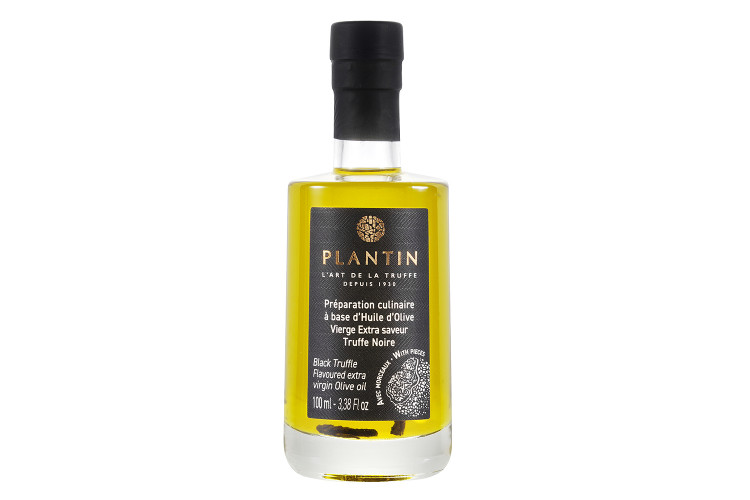 Huile d'olive extra vierge aromatis&eacute;e &agrave; la truffe noire avec morceaux - 100 ml
