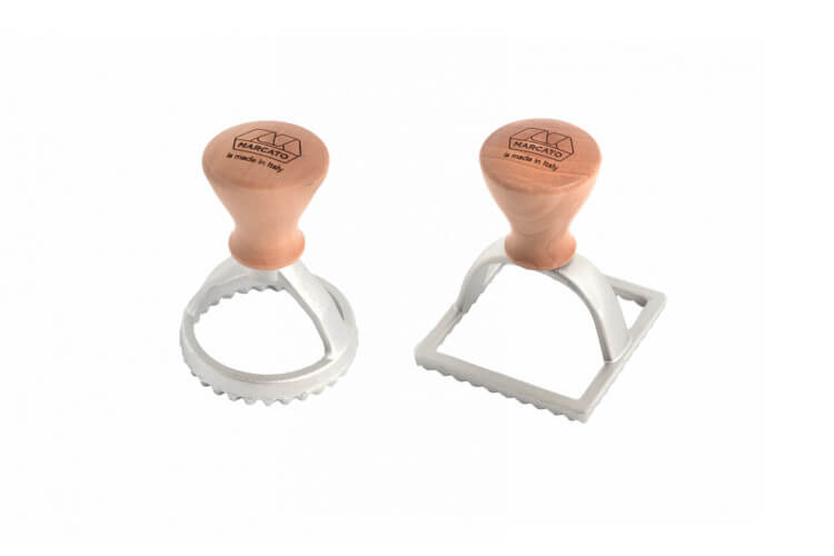Set de 2 emporte pièces à raviolis Marcato motifs ronds et carrés