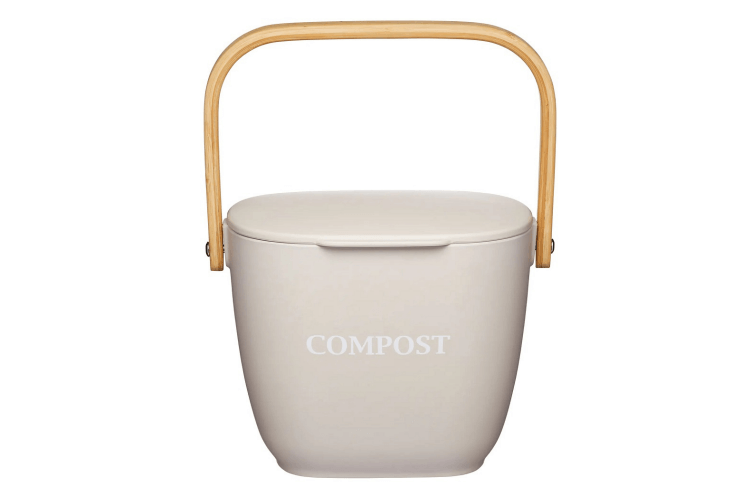 Seau à compost d'intérieur KitchenCraft Natural Elements beige