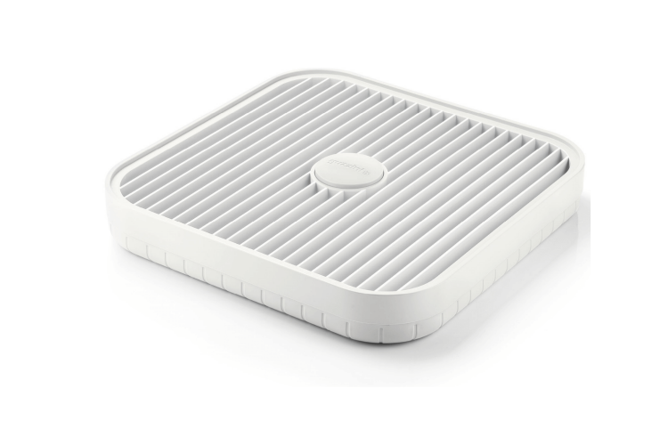 Egouttoir &agrave; vaisselle plat Guzzini blanc carr&eacute; 36cm - Bac r&eacute;cup&eacute;rateur d'eau