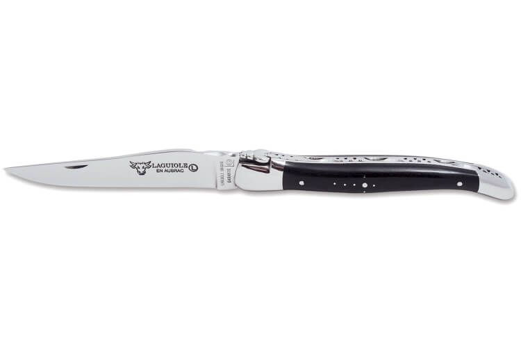 Couteau pliant Laguiole en Aubrac en ébène manche 12cm