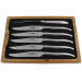 Coffret de 6 couteaux de table Laguiole en Aubrac tout inox manches brillants