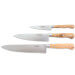 Coffret de 3 couteaux en genévrier Laguiole en Aubrac : Office + Universel + Chef