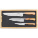 Coffret de 3 couteaux en genévrier Laguiole en Aubrac : Office + Universel + Chef
