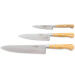 Coffret 3 couteaux en olivier Laguiole en Aubrac : Office + Universel + Chef