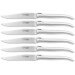 Coffret de 6 couteaux de table Laguiole en Aubrac tout inox manches mats