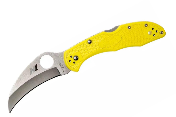 Couteau pliant Spyderco Tasman Salt 2 C106PYL2 manche nylon/fibre de verre jaune 10,8cm