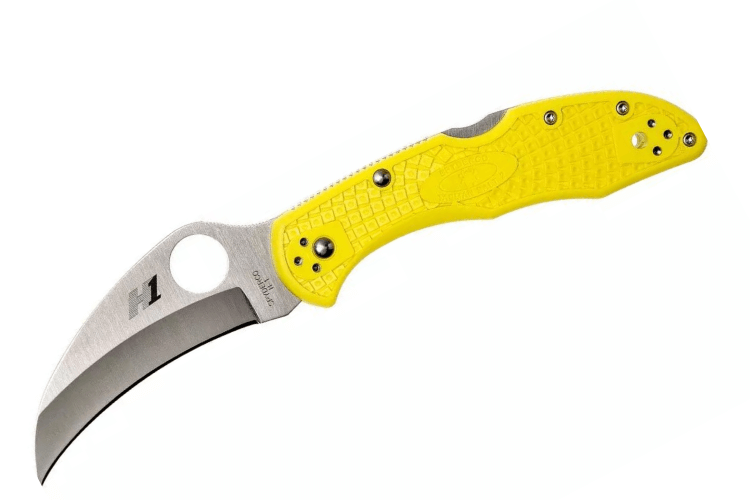 Couteau pliant Spyderco Tasman Salt 2 C106PYL2 manche nylon/fibre de verre jaune 10,8cm
