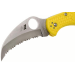 Couteau pliant Spyderco Tasman Salt 2 C106SYL2 dentelé manche nylon/fibre de verre jaune 10,8cm
