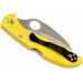 Couteau pliant Spyderco Tasman Salt 2 C106SYL2 dentelé manche nylon/fibre de verre jaune 10,8cm