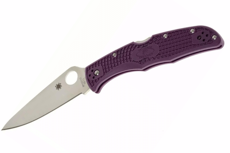 Couteau pliant Spyderco Endura 4 C10FPPR nylon/fibre de verre violet 12,6cm