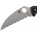 Couteau pliant Spyderco Endura 4 C10FSWCBK Wharncliffe denté en nylon/fibre de verre noir 12,6cm