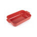 Plat four individuel rectangle Peugeot Appolia en céramique rouge 18x12x4,5cm