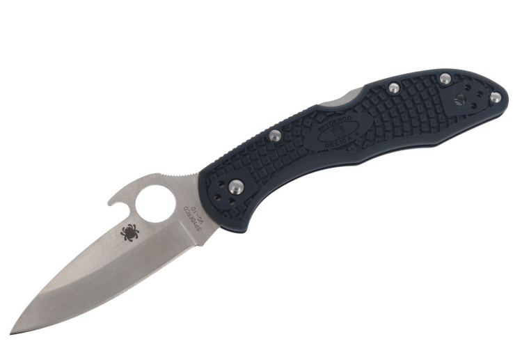Couteau pliant Spyderco Delica 4 Wave C11PGYW manche fibre de verre noir 10,8cm