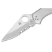 Couteau pliant Spyderco Delica 4 C11PS lame semi-dentée manche inox 10,7cm