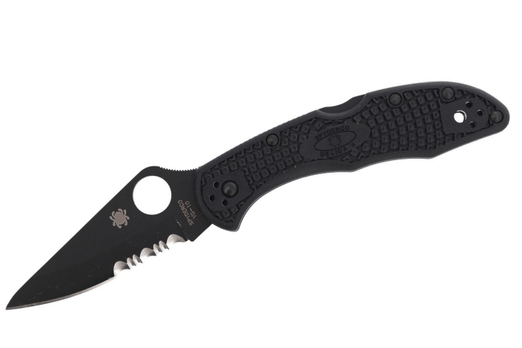 Couteau pliant Spyderco Delica 4 C11PSBBK semi denté manche nylon/fibre de verre noir 10,8cm
