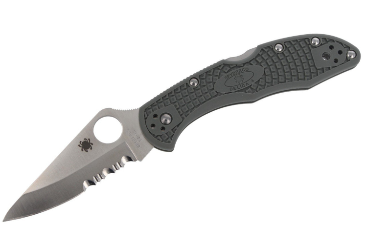 Couteau pliant Spyderco Delica 4 C11PSFG vert feuillage en nylon/fibre de verre 10,8cm