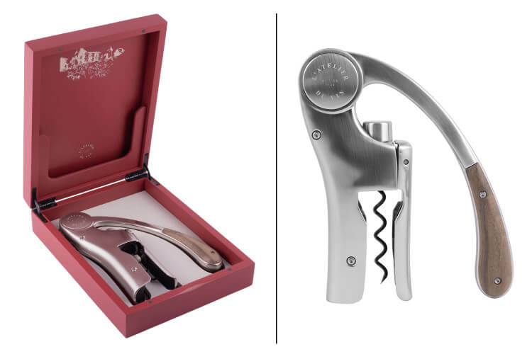 Coffret tire bouchon L'Atelier du vin Oeno Motion Trésor unique et haut de gamme bois massif