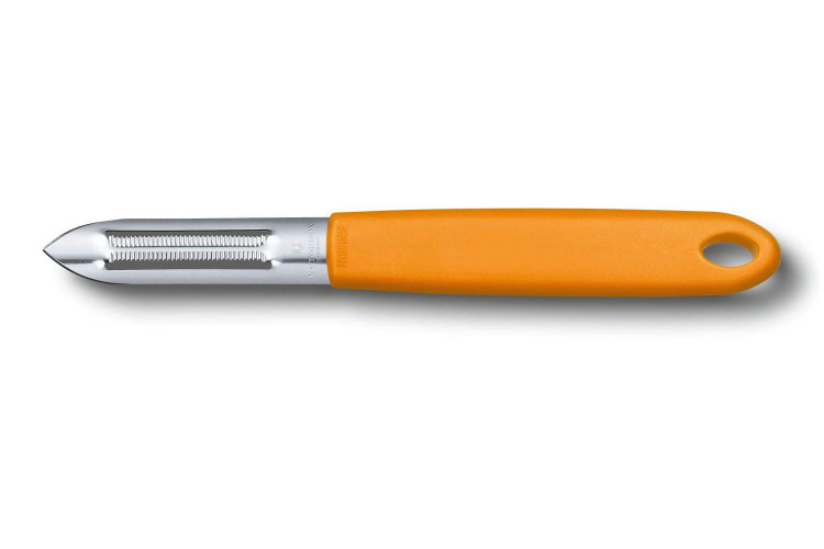 Eplucheur Victorinox double lame &agrave; dents manche orange