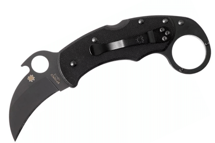 Couteau pliant Spyderco Karahawk C170GBBKP manche en G10 tout en noir 11,4cm