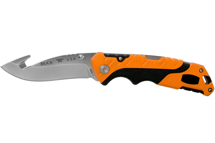 Couteau pliant BUCK PURSUIT PRO GUTHOOK LARGE 0660ORG manche nylon/fibres de verre 12,6cm + &Eacute;tui