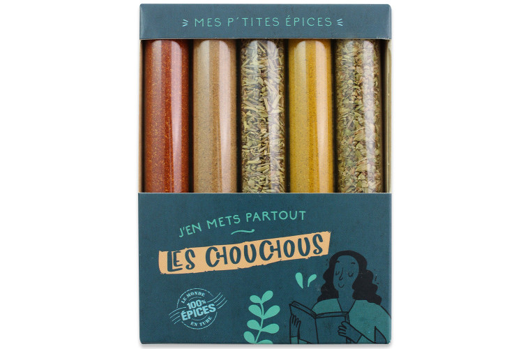 Coffret 5 mini tubes d'&eacute;pices Le Monde en Tube Mes p'tites &eacute;pices les chouchous