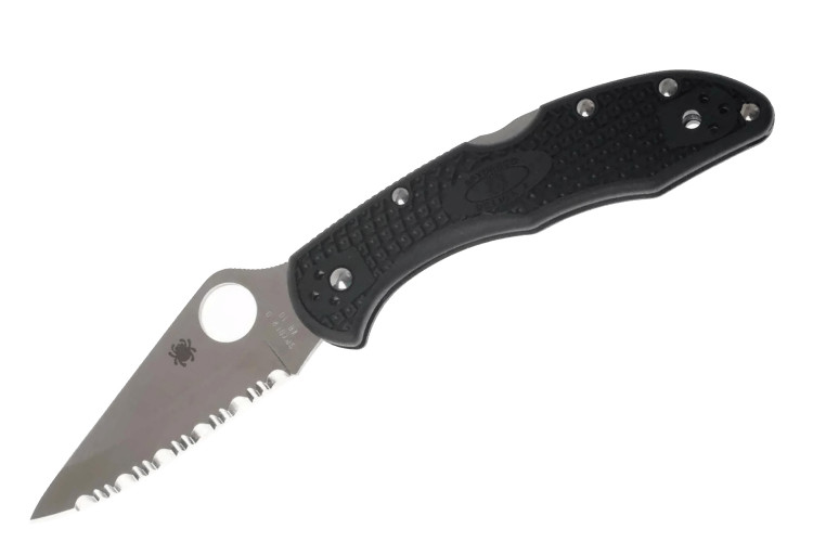 Couteau pliant Spyderco Delica 4 C11SBK dent&eacute; manche nylon/fibre de verre noir 10,8cm