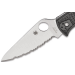 Couteau pliant Spyderco Endela à dents C243SBK manche en nylon/fibre de verre noir 11,9cm 