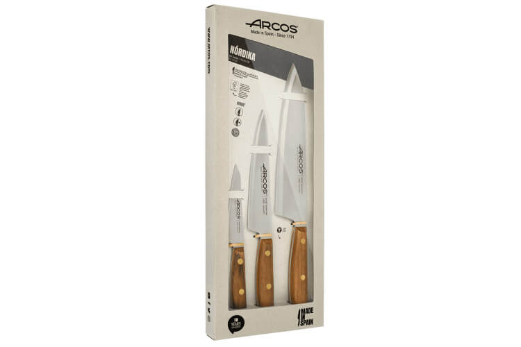 Coffret 3 couteaux de cuisine Arcos Nordika : 1 Office + 2 Cuisine