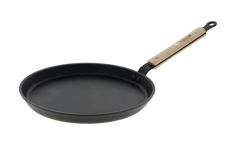 Poêle à crêpes antiadhésive De Buyer Choc B Bois en aluminium forgé et manche en hêtre