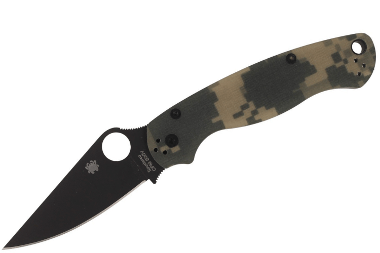 Couteau pliant Spyderco Paramilitary 2 Camo C81GPCMOBK2 lame noire manche en G10 12,2cm