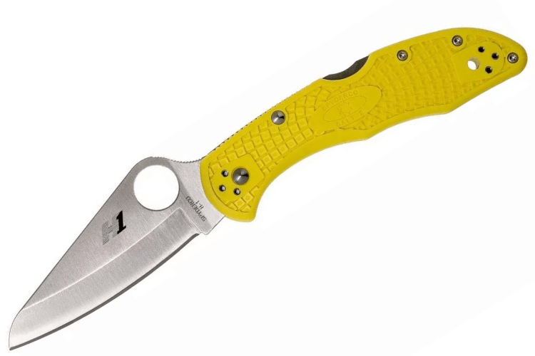 Couteau pliant Spyderco Salt 2 C88PYL2 manche en nylon/fibre de verre jaune 10,8cm