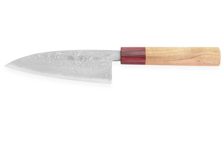 Couteau ko-bocho japonais artisanal Kajiwara Suminagashi 33 couches 12cm