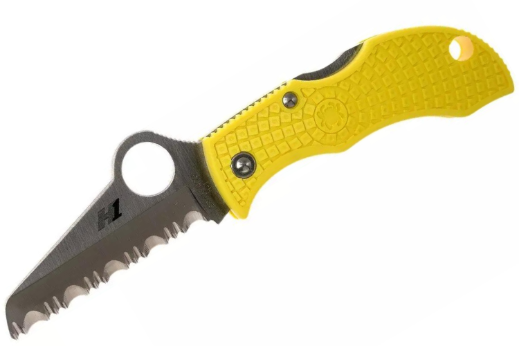 Couteau pliant Spyderco Manbug MYLS manche en nylon/fibres de verre jaune 6,4cm