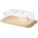 Plateau à fromage avec couvercle Continenta en bois d'hévéa 38,5x25,5x11,5cm