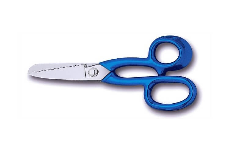 Ciseaux à poisson Bargoin 22cm acier inoxydable manche bleu plastifié