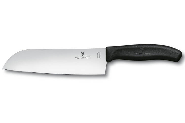 Couteau santoku Victorinox SwissClassic 17cm noir sur carte