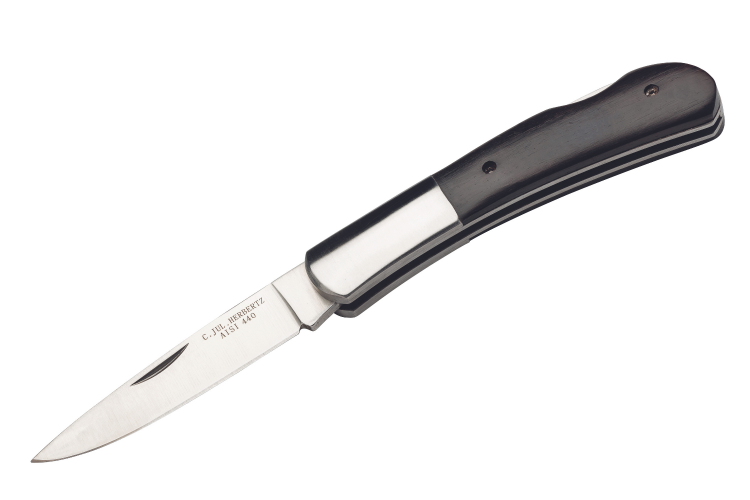 Couteau pliant Herbertz 587 manche en bois 10cm avec mitre acier