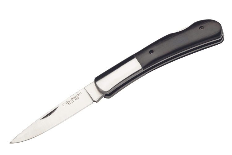 Couteau pliant Herbertz 587 manche en bois 10cm avec mitre acier