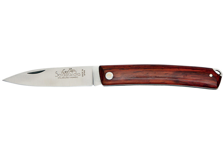 Couteau pliant artisanal Salamandra manche cocobolo 10cm + &eacute;tui
