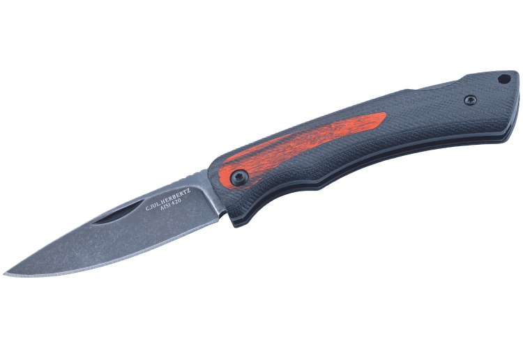 Couteau pliant Herbertz 599010 lame clip point manche en pakkawood/G10 bleu nuit 10cm