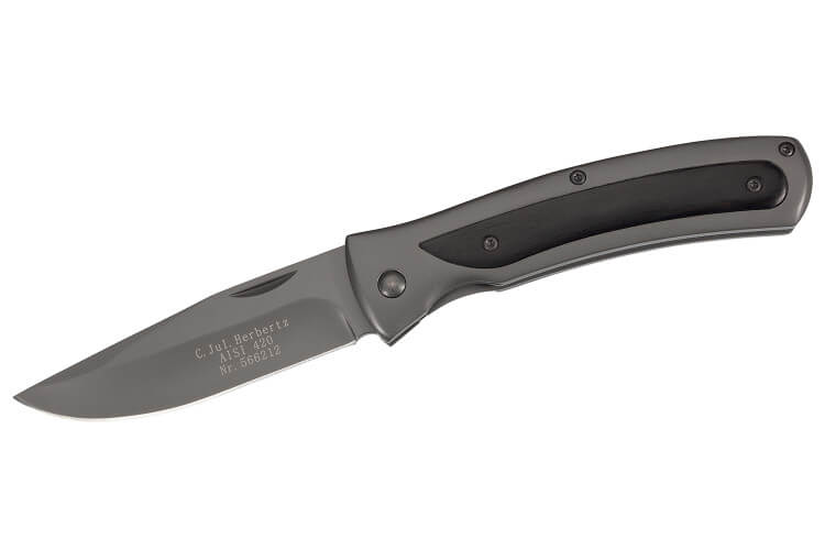 Couteau pliant Herbertz 566212 manche acier / bois de santal 11,5cm